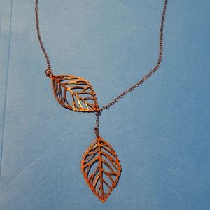 Handmade copper leaf necklace